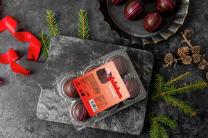 Flødebolle med juleskum