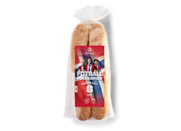 Fotball Pølsebrød med sesam 8pk
